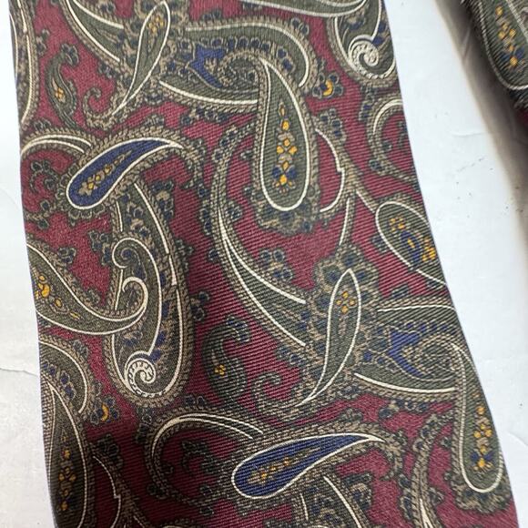 VTG Mark Shale Men's Tie 100% Silk Paisley Tie Vintage Made in‎ Italy - Picture 2 of 4